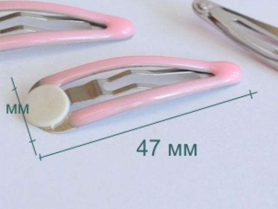 Шпилька для волос 47 мм, рожева з базою для прикраси