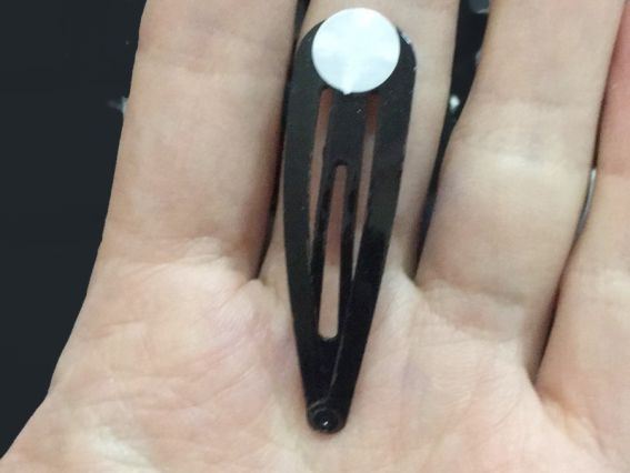 Заготівля шпилька для пасм тик-так  47 мм, чорна з базою, 1 шт