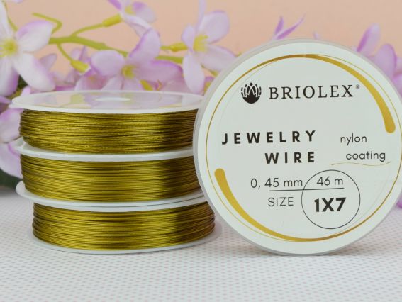 Ювелірний трос 0,45 мм, 46м, А-03 Золото, 1 бобінка Ювелірний трос 0,45 мм, 46м, А-03 Золото, 1 бобінка