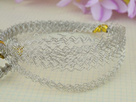 Проволока для рукоделия Волнистая 0.3 мм, цвет В-03-Серебряный, 10м