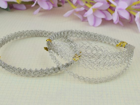 Волнистая стальная проволока для рукоделия 0.3 мм, цвет В-03-серебряный, 10м