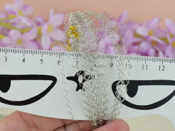 Волнистая стальная проволока для рукоделия 0.3 мм, цвет В-03-серебряный, 10м