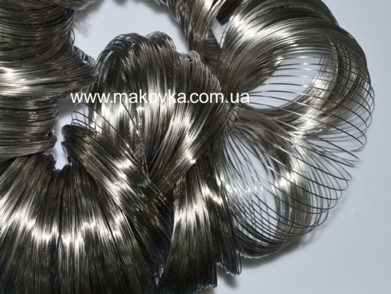 Проволока с памятью для браслетов, 10 грамм, д=6 см цвет стальной