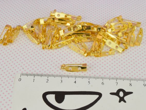 Основа (застежка) для броши Булавка , длина 2 см, золотого цвета, 1 шт, 