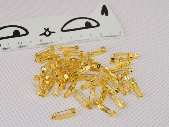 Основа (застежка) для броши Булавка , длина 2 см, золотого цвета, 1 шт, 