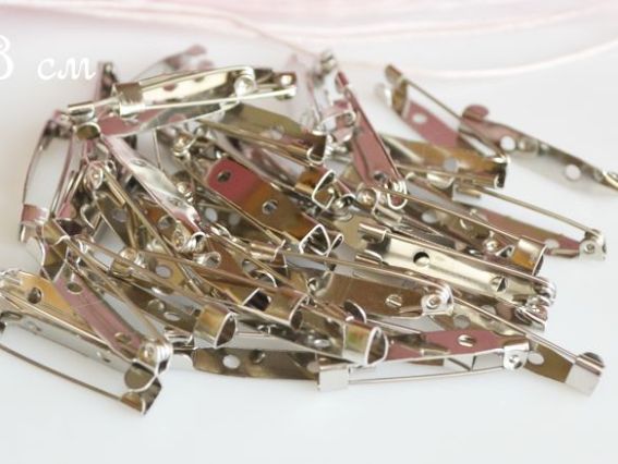 Булавка - основа для брошки 3,5 см, 1 шт, сталевого кольору Булавка - основа для брошки 3,5 см, 1 шт, сталевого кольору