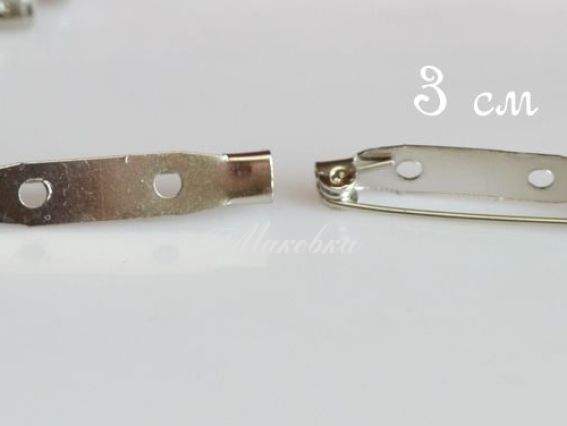 Шпилька - основа для брошки 3 см, 1 шт, сталевого кольору Шпилька - основа для брошки 3 см, 1 шт, сталевого кольору