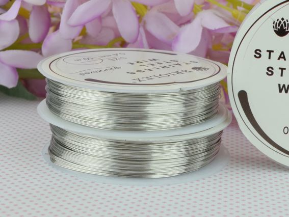 Бісерний дріт сталевий , товщина 0,4 мм колір В-03 срібло 