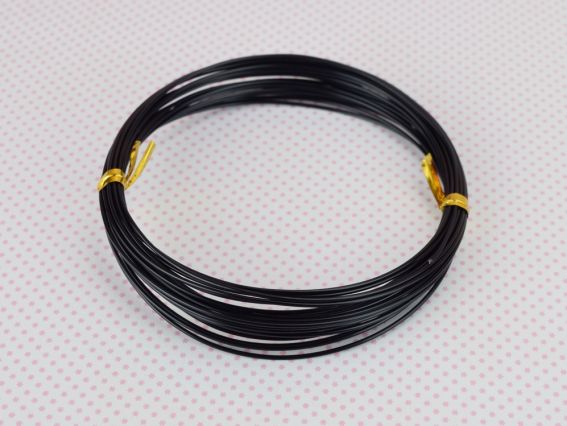 Алюмінієвий дріт товщина 1 мм, чорного кольору, 10м/уп