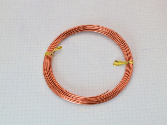 Алюмінієвий дріт, товщина 1 мм, колір Мідний А-27, моток 5 м