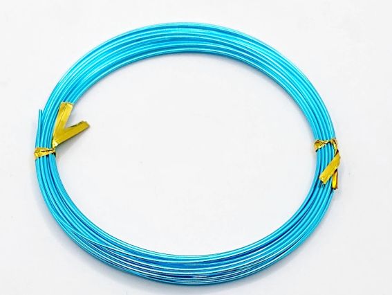 Алюмінієвий дріт, товщина 1 мм, колір АКВАМАРИН A69 , моток 5 м