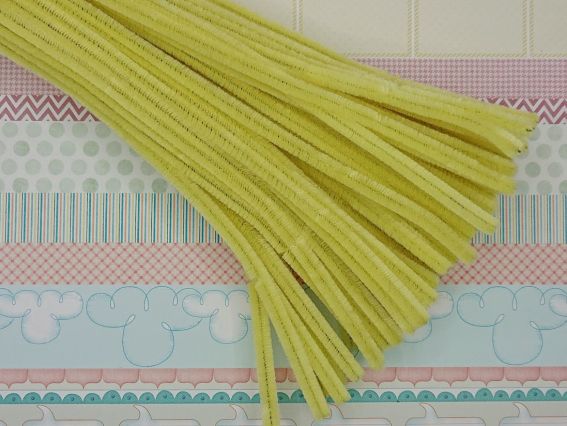 Дріт з ворсом, Лимонний 30 см, 1 шт.