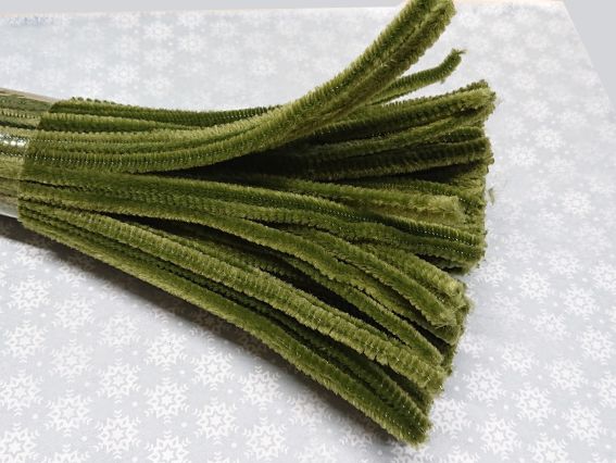Дріт з ворсом Зелений приглушений 30 см, 1 шт. Дріт з ворсом Зелений приглушений 30 см, 1 шт.