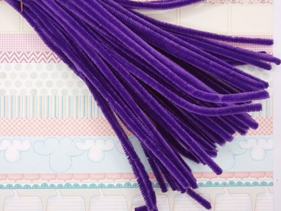 Дріт з ворсом, Пурпурово-ФІОЛЕТОВИЙ  30 см, 1 шт.