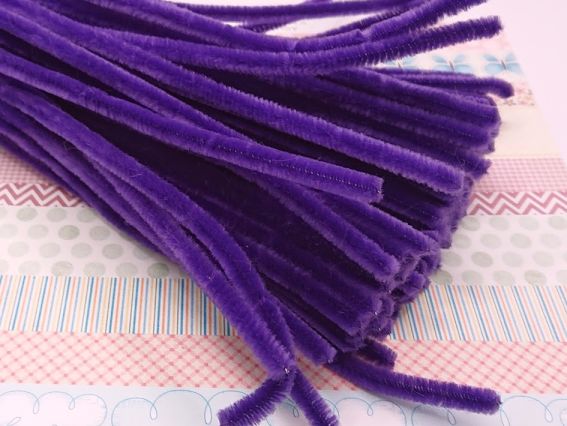 Пухнастий синій дріт з ворсом, колір Пурпурово-ФІОЛЕТОВИЙ  , 30 см, 1 шт