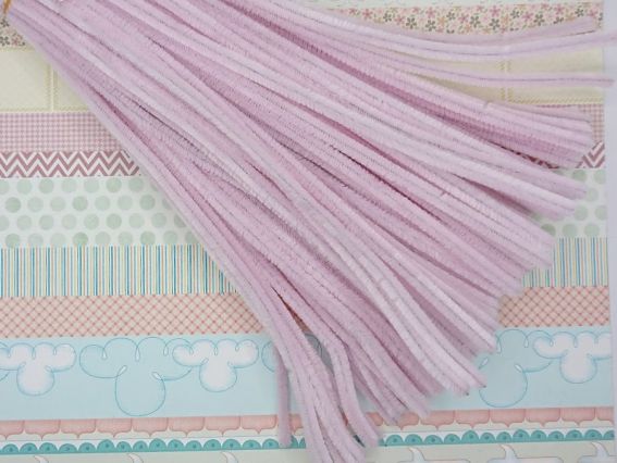 Дріт з ворсом Блідий бузково-рожевий, 30 см, 1 шт.