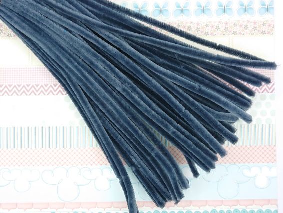 Дріт з ворсом Темно-СІРИЙ , 30 см, 1 шт.