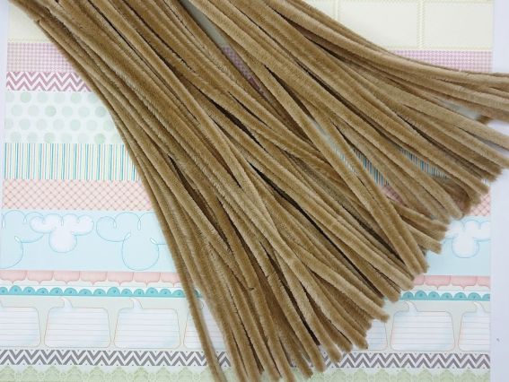 Дріт з ворсом Темний БЕЖ, 30 см, 1 шт.