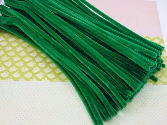 Дріт з ворсом Темно-Зелений 27 см, 1 шт.