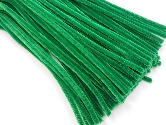 Синельная проволока с ворсом Темно-зеленая, 27 см, 1 шт