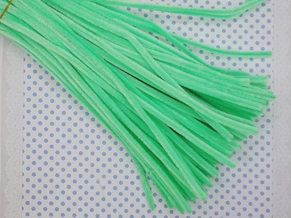 Дріт з ворсом САЛАТОВИЙ яскравий 30 см, 1 шт.