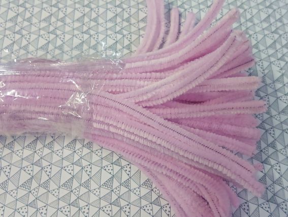 Проволока с ворсом Світло-РОЖЕВИЙ , 30 см, 1 шт