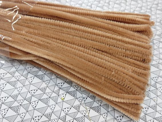 Проволока с ворсом Св. Коричневая (капучино) 30 см, 1 шт