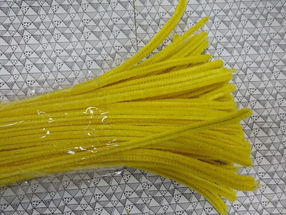 Проволока с ворсом насыщено-Желтая 30 см, 1 шт