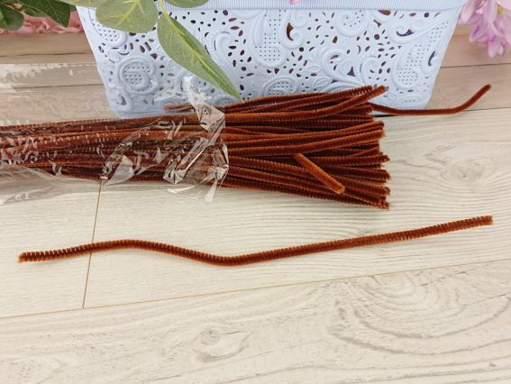 Коричнева дріт з ворсом 30 см, 1 шт.