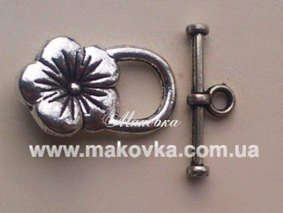 Замок-тогл Цветочный Замочек, античное серебро, 25 шт Замок-тогл Цветочный Замочек, античное серебро, 25 шт