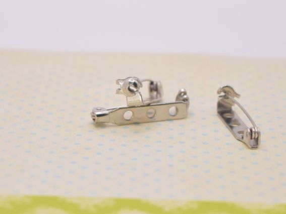 Основа (застібка) для брошки Шпилька із застібкою , довжина 25мм, сталевого кольору, 5 шт, 