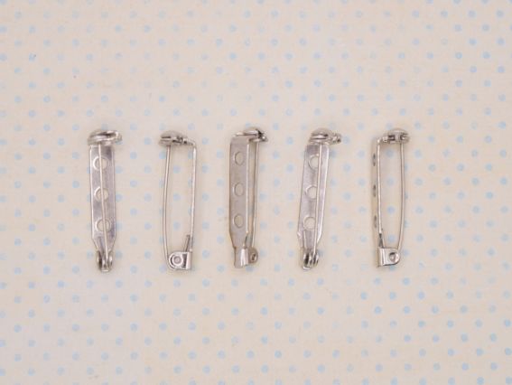 Основа (застібка) для брошки Шпилька із застібкою , довжина 25мм, сталевого кольору, 5 шт, 