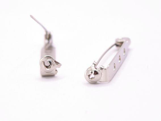 Основа (застібка) для брошки Шпилька із застібкою , довжина 32мм, сталевого кольору, 5 шт, 