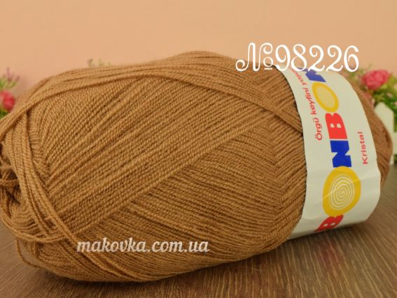 Kristal BonBon пряжа 98226 светлый коричневый