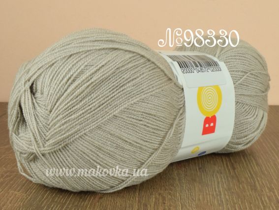 Kristal BonBon пряжа 98330 бежево-серый светлый