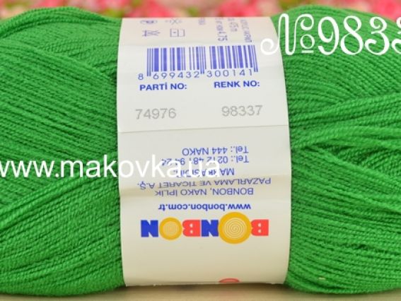 Kristal BonBon пряжа 98337 зеленый