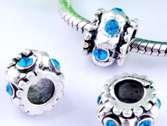 Бусина пандора метал. со стразами №02 Бусина пандора метал. со стразами №02