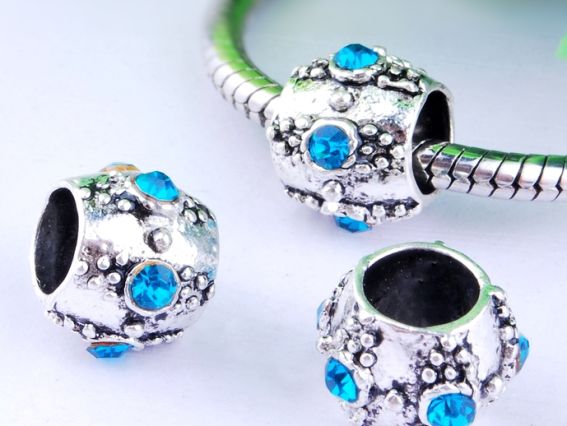 Бусина пандора метал. со стразами №06 Бусина пандора метал. со стразами №06