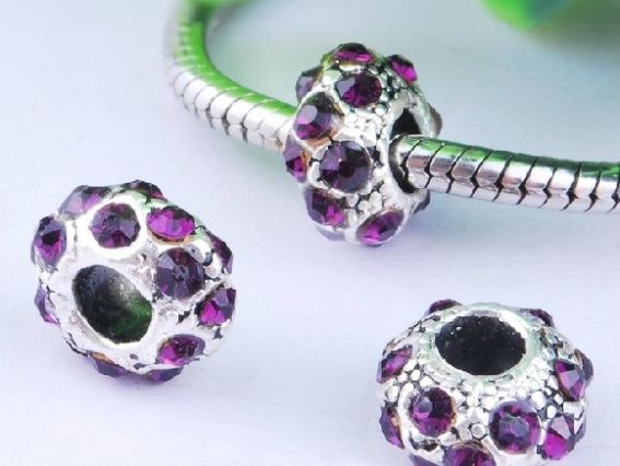 Бусина пандора со стразами Мульти фиолетовая Бусина пандора со стразами Мульти фиолетовая