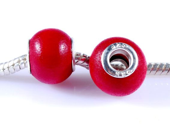 Бусина пандора деревянная красная Бусина пандора деревянная красная
