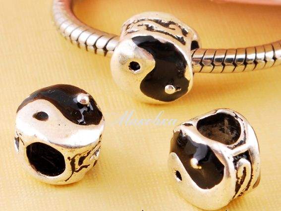 Бусина метал. цветная ЭМ-02 Инь-Янь