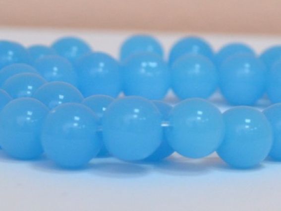 Стеклянные бусины в форме шара, 10 мм №3 голубые, 1 низка Стеклянные бусины в форме шара, 10 мм №3 голубые, 1 низка