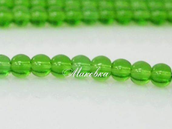 Стеклянные бусины в форме шара, 6 мм №23 зеленые, 1 низка Стеклянные бусины в форме шара, 6 мм №23 зеленые, 1 низка
