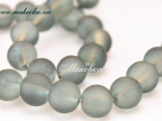 Бусины матовые стеклянные, шар 8 мм, Черный, 1 низка Бусины матовые стеклянные, шар 8 мм, Черный, 1 низка