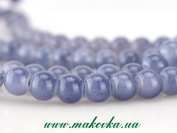 Бусины стеклянные Желейные Шар 6 мм, Синий, 1 низка УТ000007235 Бусины стеклянные Желейные Шар 6 мм, Синий, 1 низка УТ000007235