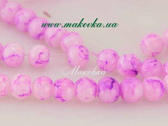 Бусины стеклянные МРАМОРНЫЕ шар 4 мм, Сиреневый 1 низка, УТ0005788 Бусины стеклянные МРАМОРНЫЕ шар 4 мм, Сиреневый 1 низка, УТ0005788