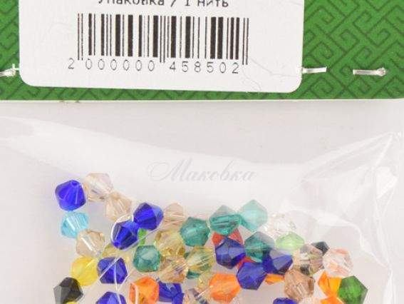 Бусины Биконус Граненые 4 мм, Микс цветов, 1 низка, УТ0029306 Бусины Биконус Граненые 4 мм, Микс цветов, 1 низка, УТ0029306