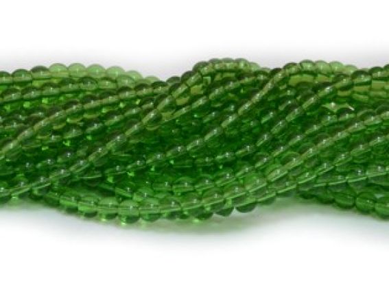 Бусинки из стекла, в форме шара, 4 мм №23, зеленые, 1 низка