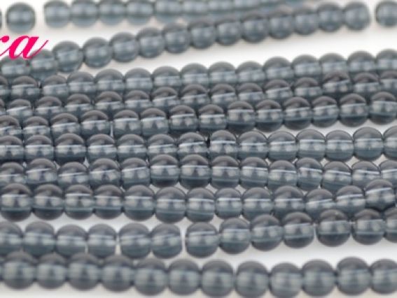 Намистини Скляні у формі кулі, 4 мм колір №07 монтана, 1 низка