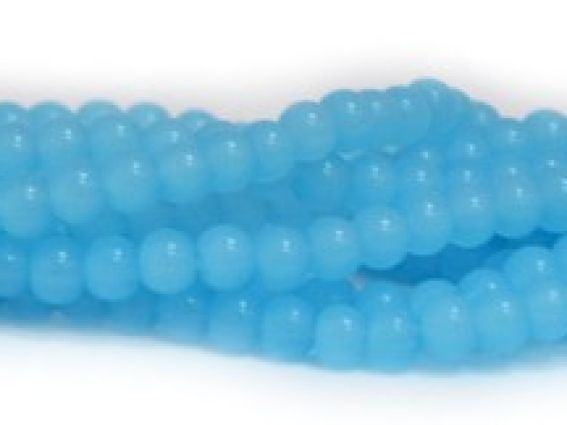 Стеклянные бусины в форме шара, 4 мм №09, голубые сплошные, 1 низка Стеклянные бусины в форме шара, 4 мм №09, голубые сплошные, 1 низка
